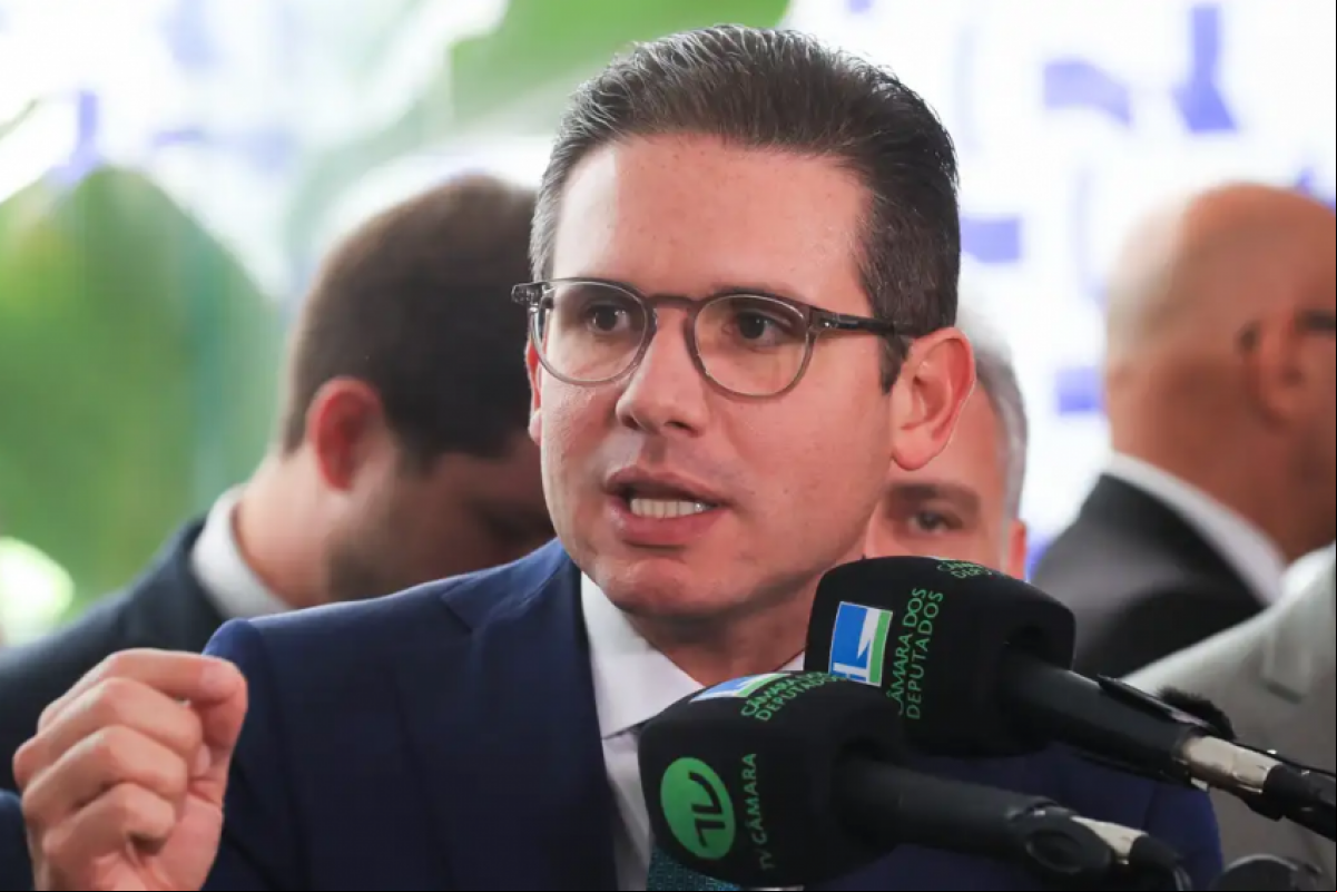 Presidente da Câmara dos deputados, Hugo Motta, durante coletiva de imprensa 